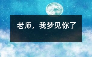 老師，我夢(mèng)見(jiàn)你了