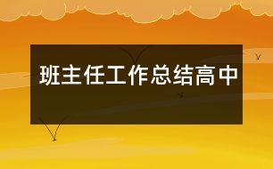 班主任工作總結（高中）