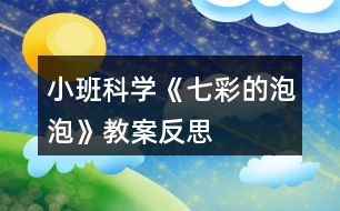 小班科學《七彩的泡泡》教案反思