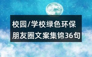 校園/學校綠色環(huán)保朋友圈文案集錦36句