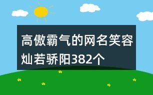 高傲霸氣的網(wǎng)名—笑容燦若驕陽382個(gè)