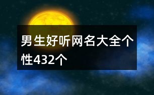 男生好聽網(wǎng)名大全個(gè)性432個(gè)