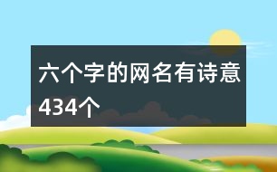 六個(gè)字的網(wǎng)名有詩(shī)意434個(gè)