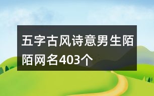 五字古風(fēng)詩意男生陌陌網(wǎng)名403個(gè)