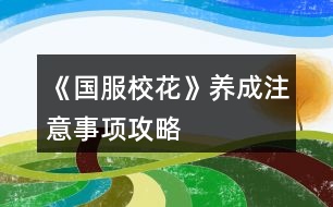 《國服?；ā佛B(yǎng)成注意事項攻略