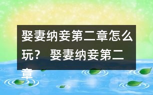 娶妻納妾第二章怎么玩？ 娶妻納妾第二章攻略