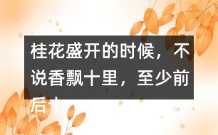 桂花盛開的時候，不說香飄十里，至少前后十幾家鄰居，沒有不浸在桂花香里的。
