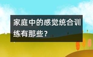 家庭中的感覺統(tǒng)合訓練有那些？