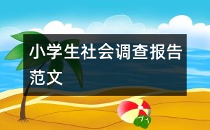 小學(xué)生社會調(diào)查報(bào)告范文