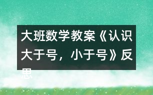 大班數(shù)學(xué)教案《認(rèn)識大于號，小于號》反思