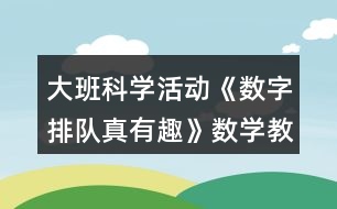 大班科學(xué)活動《數(shù)字排隊真有趣》數(shù)學(xué)教案