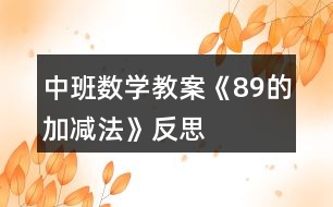 中班數(shù)學(xué)教案《8、9的加減法》反思