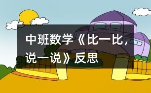 中班數(shù)學《比一比，說一說》反思