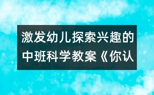激發(fā)幼兒探索興趣的中班科學(xué)教案：《你認(rèn)識我嗎？》