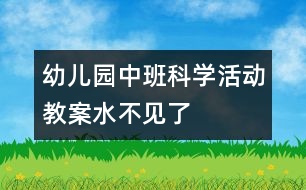 幼兒園中班科學(xué)活動教案：水不見了
