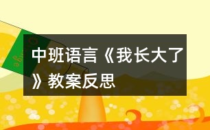 中班語言《我長(zhǎng)大了》教案反思