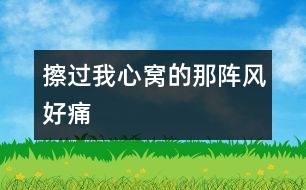 擦過(guò)我心窩的那陣風(fēng),好痛