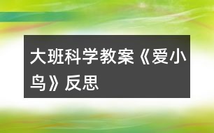大班科學教案《愛小鳥》反思