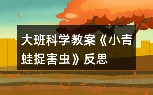 大班科學(xué)教案《小青蛙捉害蟲(chóng)》反思