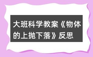 大班科學(xué)教案《物體的上拋、下落》反思