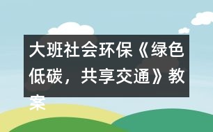 大班社會(huì)環(huán)保《綠色低碳，共享交通》教案