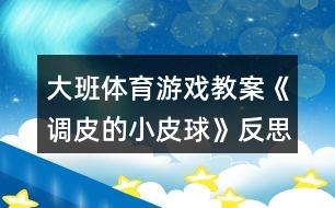 大班體育游戲教案《調皮的小皮球》反思