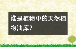 誰(shuí)是植物中的“天然植物油庫(kù)”？