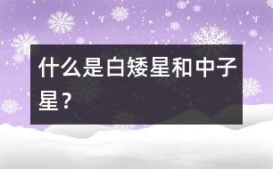 什么是白矮星和中子星？